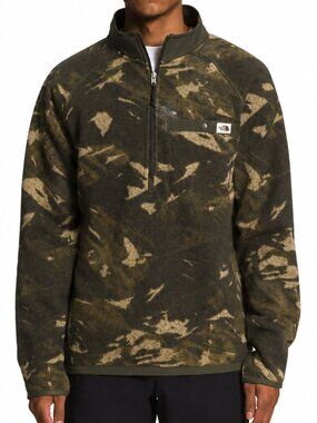 THE NORTH FACE Leo Gordon Lyons 1/2 Zip Knit Fleece Sweater Camo Men's Large